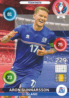 Aron Gunnarsson Iceland Panini UEFA EURO 2016 #162